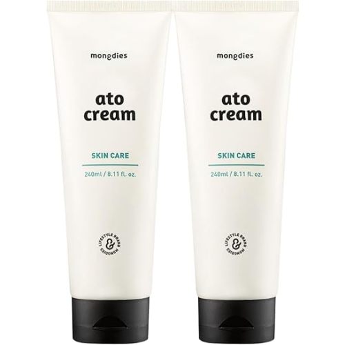 mongdies Baby Ato Cream | 200 Hr Long Lasting Hydration | Patented Ceracine™ & 6 Layer Ceramide Barrier Care | Intensive Moisturizer for Dry&Sensitive Skin | Dermatologist Tested | 8.11 fl oz | 2 Pack