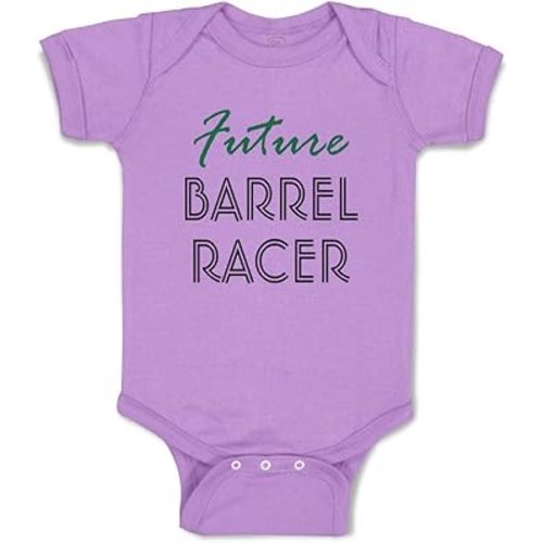 Cute Rascals Custom Boy & Girl Baby Bodysuit Future Barrel Racer Sport Funny Cotton Baby Clothes Lavender Design Only 6 Months