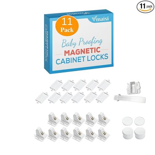Vmaisi ChildProof Magnetic Cabinet Locks (11 Locks and 2 Keys)