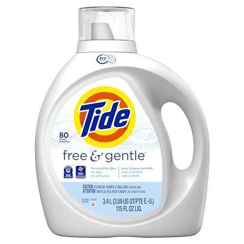 Tide Free & Gentle Laundry Detergent Liquid Soap, 80 Loads, 115 Fl Oz