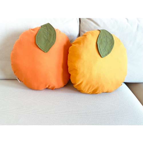 Orange Pillow, Orange Shaped Pillow for Nursery, Fruit shaped Pillows, Cute Housewarming Gift, Toddler Room Decoration, Fruit Nursery