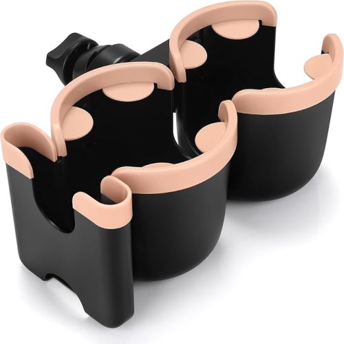 Accmor Stroller Cup Holder with Phone Holder, Bike Cup Holder, Universal Cup Holder for Uppababy Nuna Doona Strollers, 2-in-1 Cup Holder for Walker, Wheelchair, Scooter