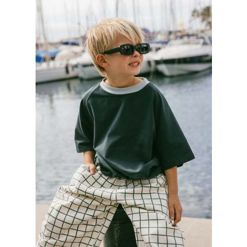 Contrast Collar Baggy Tee- Deep Sea & Mint – Fostered Collection