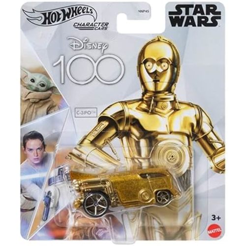 Hot Wheels Disney 100 Character Cars C-3PO, 1:64 Scale Collectible Toy Car from Star Wars
