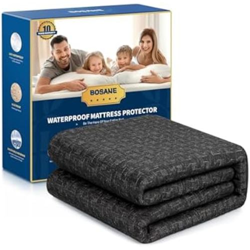 Premium 100% Waterproof Cal King Mattress Protector, Breathable Cooling 3D Air Fabric Mattress Cover, Soft Hypoallergenic Noiseless Bed Cover Machine Washable Vinyl Free, 8-21'' Deep Pocket (Black)