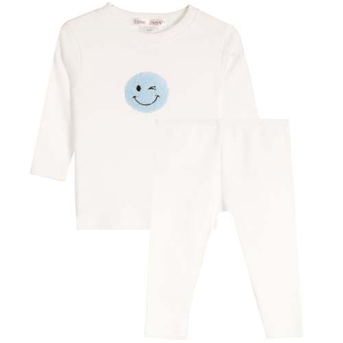 2pc Blue Smiley Set