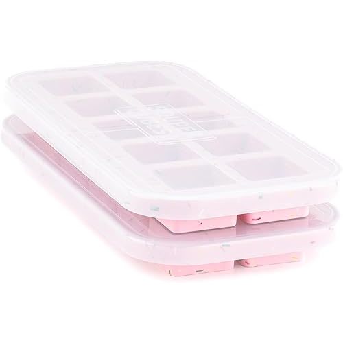 Souper Cubes 2 Tbsp Silicone Freezer Molds with Lids, Cotton Candy, 2-Pack
