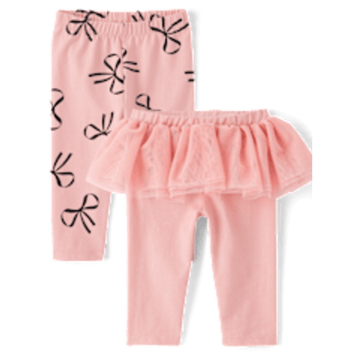 Baby Girls Bow Tutu Leggings 2-Pack - PINK | The Children's Place