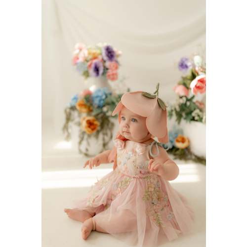 Hattie Vintage Felt Flower Hat | Luxury Artisan Pixie Bonnet
