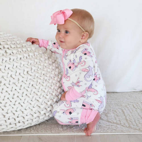 Dragon Adventure Convertible Zip Romper | Pink