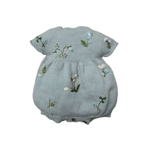 Botanical Cotton Romper - Duck Blue | Marshmellow Kids