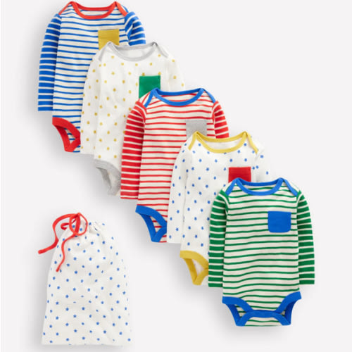 Striped 5 Pack Bodies-Multi Stripes/Stars | Boden USA