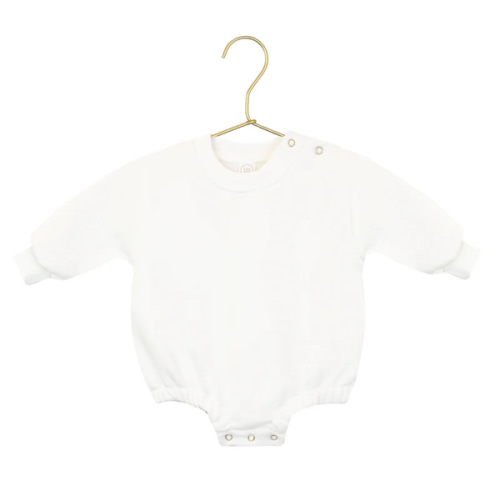 Sweatshirt Romper - White