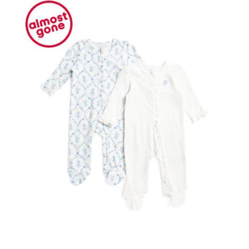 Newborn Girls 2pk Rose Dot Footed Coveralls | Kids & Baby | TJ Maxx