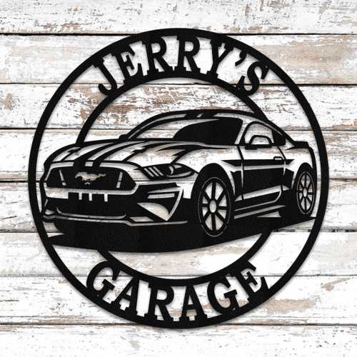 Personalized Mustang Metal Sign | Custom Garage Wall Art | Vintage Truck Decor for Man Cave | Unique gift for car lovers