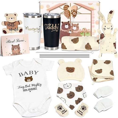 16pcs Gender Reveal Gift, Baby Shower Gifts and Pregnancy Gift for New Parents, New Mom Care Package, First Time Moms Gift Box, New Mom Gift for Expecting Mom, Baby Welcome Box, Newborn Gift Set