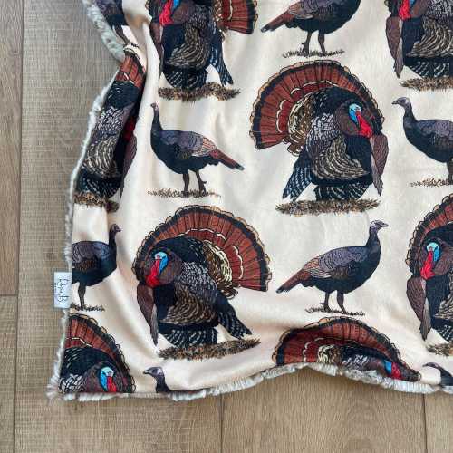 Turkey Hunting Blanket; Turkey Lovey; Hunting Baby Gift; Hunting Nursery; Bird Hunting; Boy Hunting Gift; Turkey Season; Wild Game Hunting