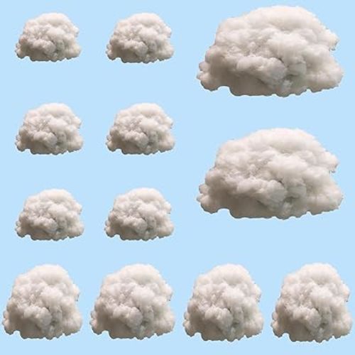 12 Pcs Artificial Cloud Props Imitation 3D Cloud Hanging Decorations Cloud Shape Room DIY Decorative Hanging Ornament for Stage Wedding Party Stage Show Decor (Small,Medium and Large Three Size)
