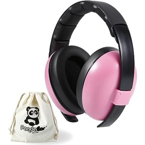 PandaEar Baby Ear Protection Noise Cancelling HeadPhones Ages 0-3 Years | Infant Hearing Protection Earmuffs -Pink