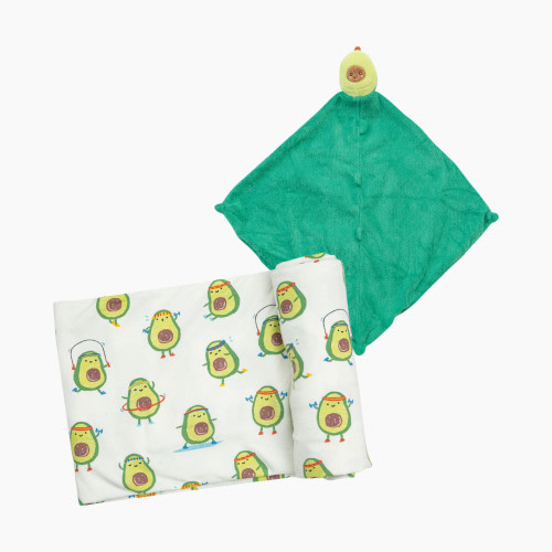 Angel Dear Swaddle and Lovie Bundle - Green Avocado
