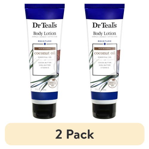 (2 pack) Dr Teal’s Nourish & Protect Body Lotion with Coconut Oil, 24 Hour Moisture, Travel-size, 3 fl oz