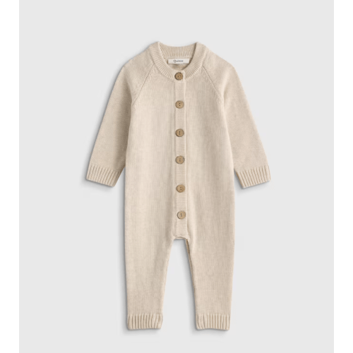 100% Organic Cotton Sweater Romper - Baby in Speckled Beige
