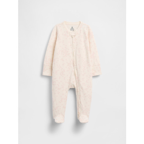 Baby Organic Cotton Floral Footed One-Piece