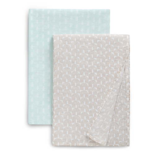 Delta Children 100% Cotton Muslin Baby Receiving Blankets for Girls and Boys 47x47 Inches (Pack of 2), Neutral Boho