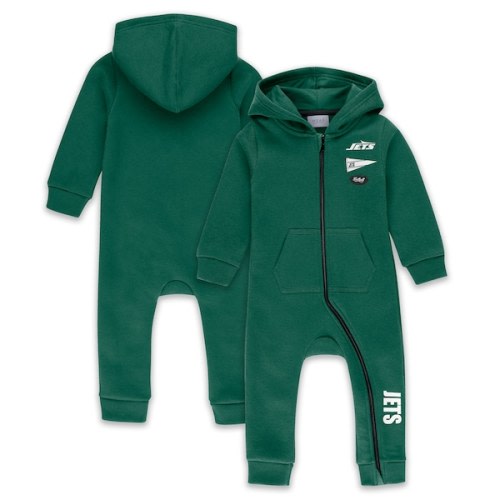 Infant & Newborn WEAR by Erin Andrews Green New York Jets Hooded Fleece Full-Zip Coverall