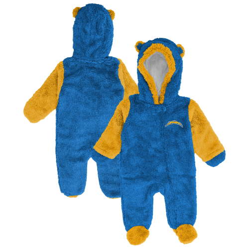 Newborn Outerstuff Powder Blue Los Angeles Chargers Teddy Fleece Bunting Full-Zip Sleeper
