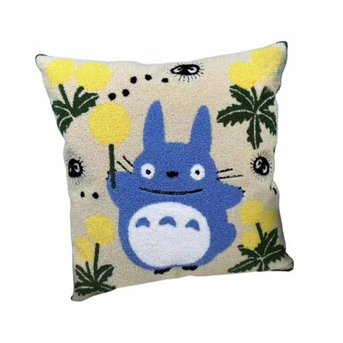 Totoro Embroidered Zipper Throw Cushion Pillow Cover: Studio Ghibli Anime Cushion, Decorative  Pillow, Anime Japan