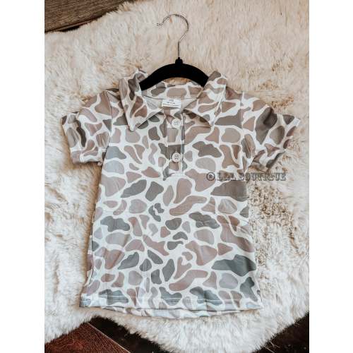 Old School Camo Boys Polo Shirt