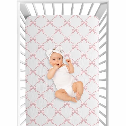 Ballerina and Ballet Bows Collection 100% Cotton Muslin Crib Sheet