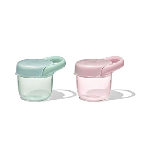 Tot Snack Cup with Lid, 2 Pack (Pink and Green)