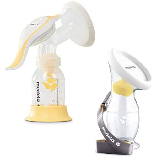 Medela Manual Breast Pump Set - Perfect Pair Bundle, Includes Harmony Manual Breast Pump & Silicone Breastmilk Collector