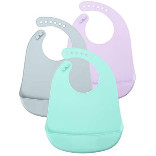 PandaEar Cute Super Thin Light Weight Unisex Silicone Baby Bibs Waterproof