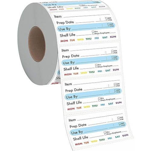 300 Removable Food Labels, Water/Oil/Tear Resistant Freezer Pantry Labels with Perforation Line No Residue Left for Food Containers Jars Kitchen Restaurant Storage Organization
