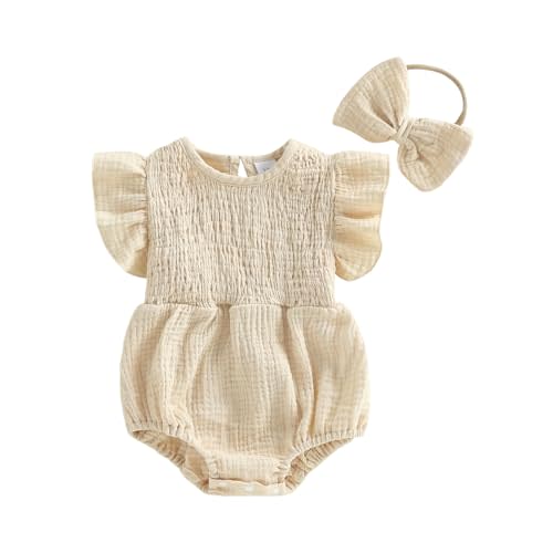 Baby Girl Summer Outfit Newborn Girl Bubble Romper Short Sleeve Jumpsuit Cute Infant Spring Clothing