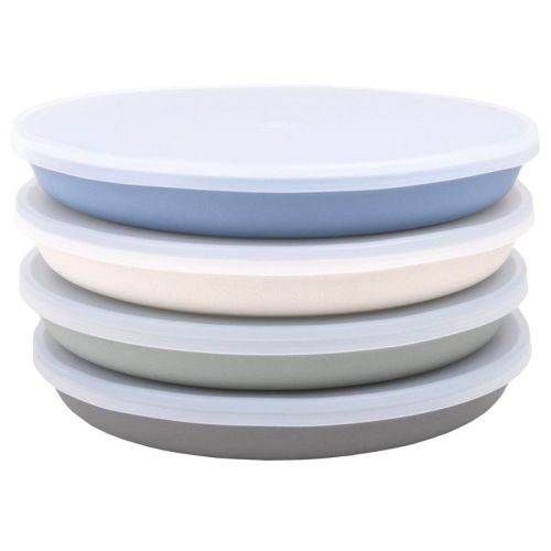 WeeSprout Bamboo Plates, Kid-Sized Bamboo Kids Plates, Dishwasher Safe Bamboo Plate for Kids, 4 pack