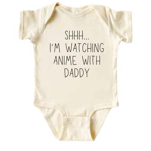Shhh I'm Watching Anime With Daddy Bodysuit, Funny Anime Baby Onesie,Cute Anime Family Outfit