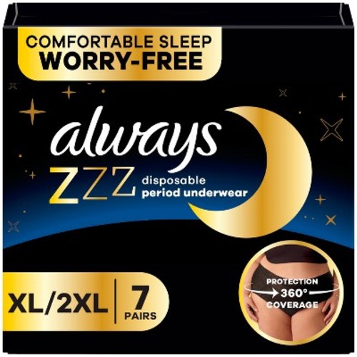 Always ZZZ Disposable Period Underwear - XL/XXL - 7ct