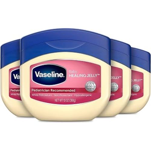 Vaseline Baby Petroleum Healing Jelly for Diaper Rash & Dry Skin 13oz 4ct