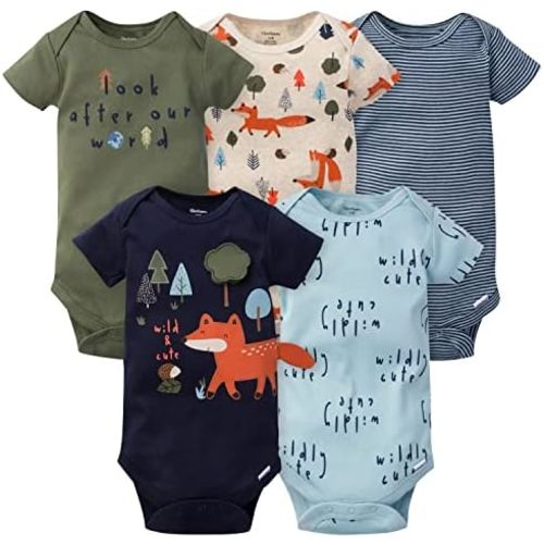 Gerber baby-boys 5-pack Short Sleeve Variety Onesies Bodysuits