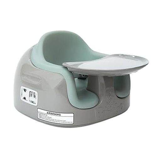 Bumbo 3-in-1 Multi-Seat for 6 to 36 Months, Travel Baby and Infant Feeding & Play Floor Seat, Portable Booster High Chair with Dining and Activity Tray, Taupe