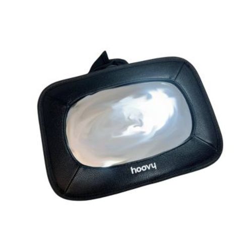 Hoovy Rear Facing Car Shatter Resistant Cloth Mirror - Black: Back Seat Accessory, 8.5" x 12.5", 0.58 Pounds