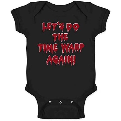 Pop Threads Lets Do the Time Warp Again! Halloween Goth Gothic Infant Baby Boy Girl Bodysuit
