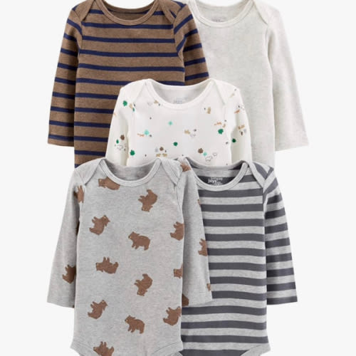 Simple Joys by Carter's Baby-Boys Long-Sleeve Bodysuit Pack of 5Bodysuit