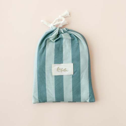 Sage Stripe Organic Fitted Bassinet Sheet/Change Pad Cover