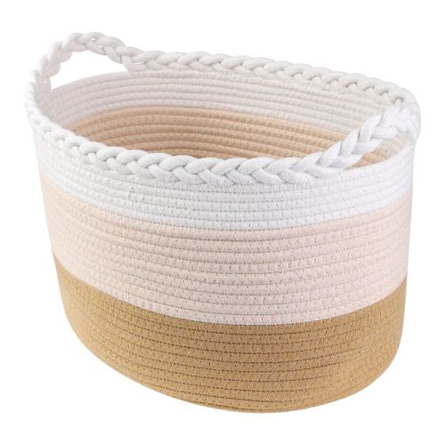 REGALWOVEN Cotton Rope Handcrafted Breathable Odorless Open Storage Bins 15 x 10.2 x 9.4 Inch 1 Pack Brown
