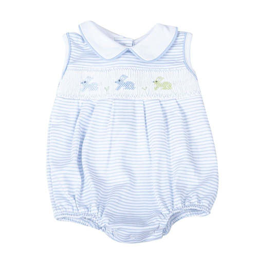 Magnolia Baby Boys Blue Hoppity Hop Bunny Classics Smocked Bubble – Best Dressed Child